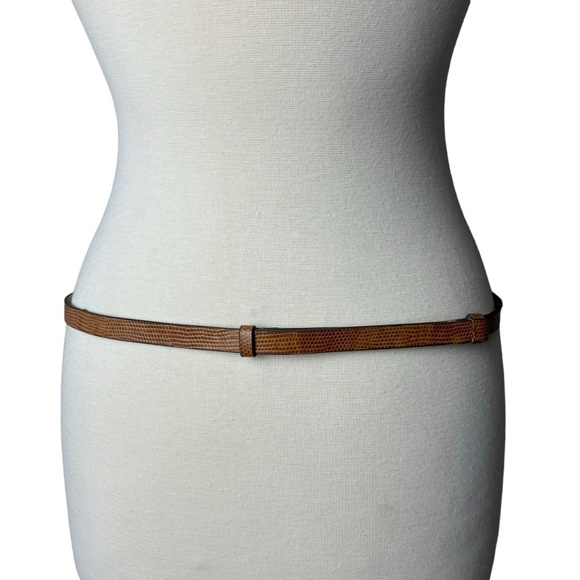 The Limited Adjustable Cognac Reptile 1/2” Wide Belt w/ Polished Nickel Buckle L - Picture 4 of 10